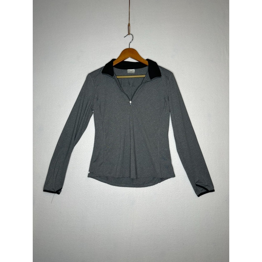 Danskin Now Dri-More Gray Quarter Zip Sweatshirt Womens Medium DL33T-041H